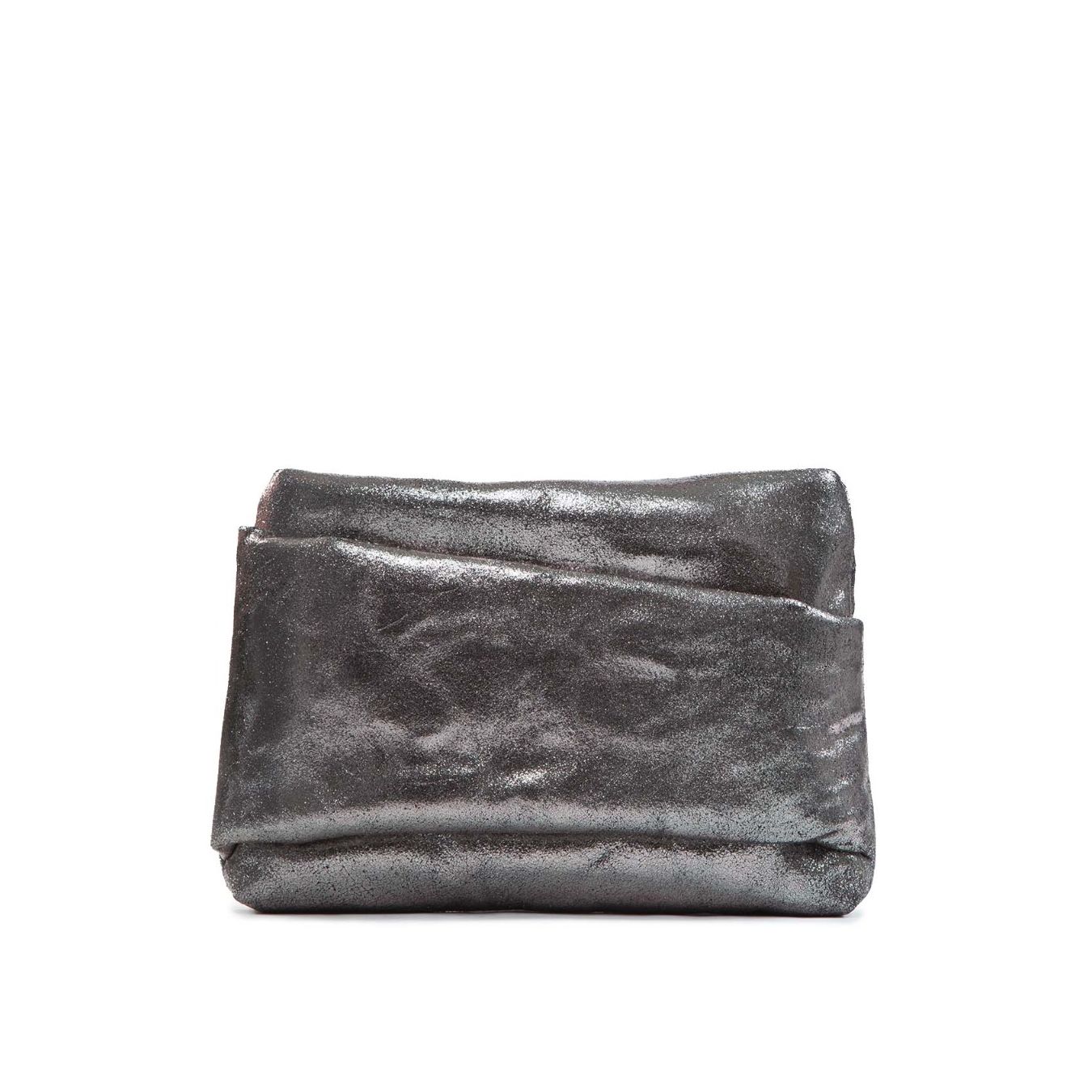 clutch TORA MINI in pelle grigio asfalt 