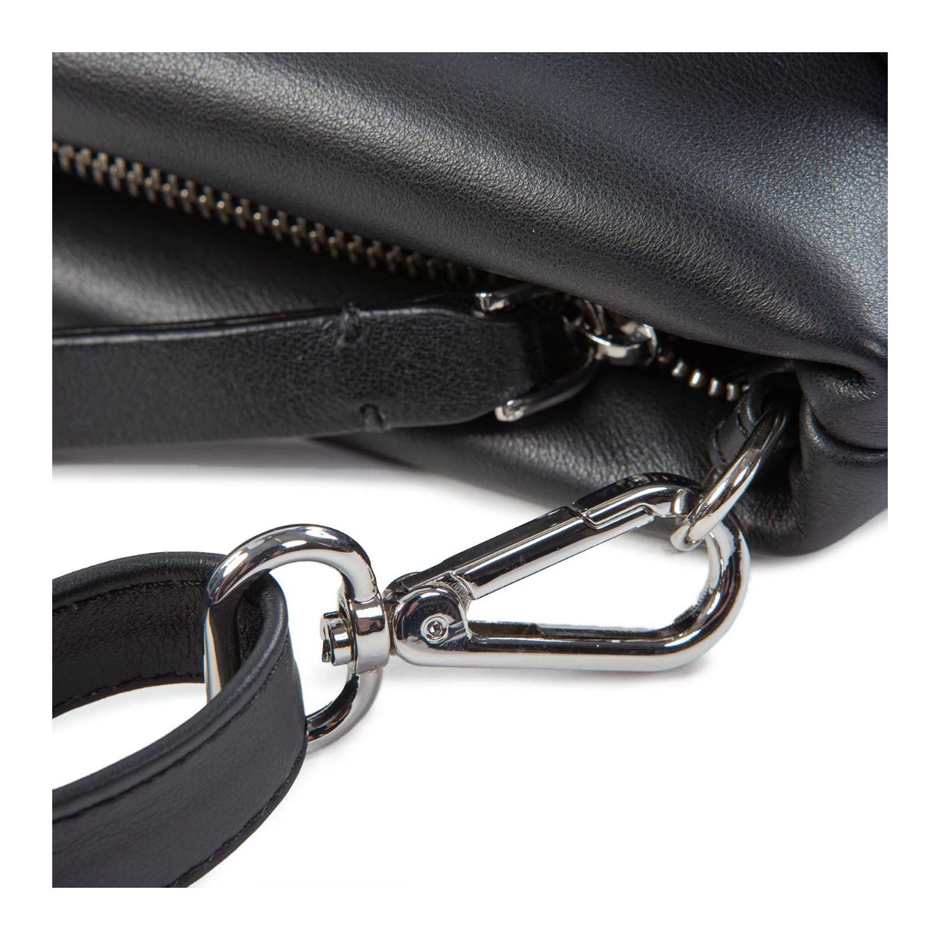 clutch TORA MINI in pelle nera tracolla rimovibile