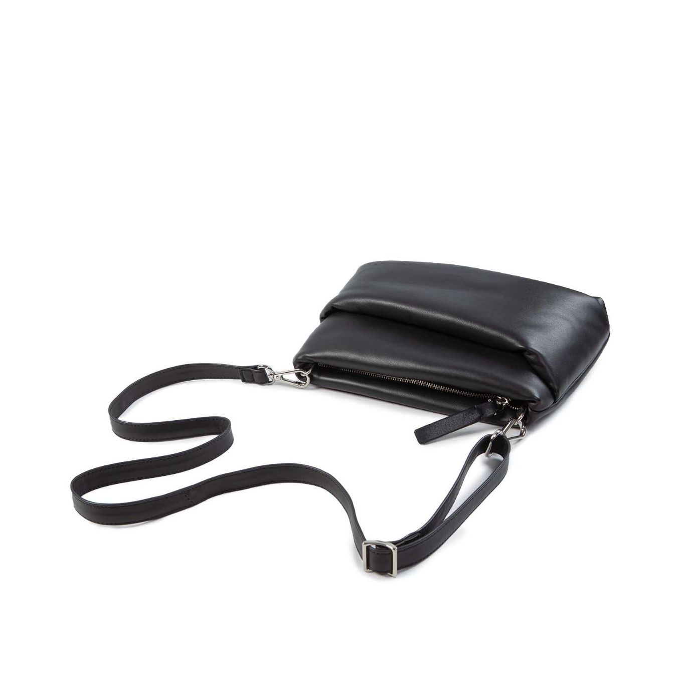 clutch TORA MINI in pelle nera  tracolla