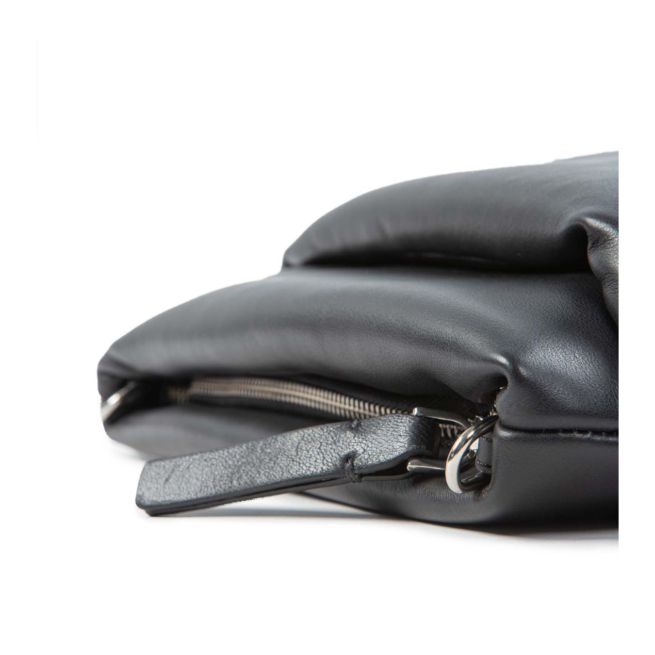 clutch TORA MINI in pelle nera  zip