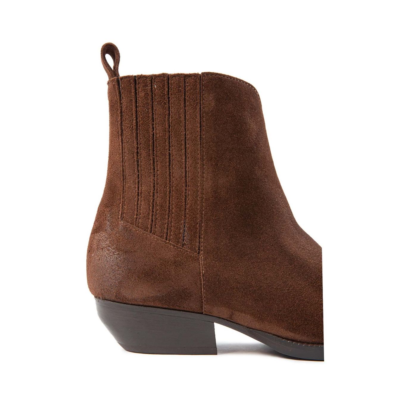 texano beatles in camoscio marrone profilo
