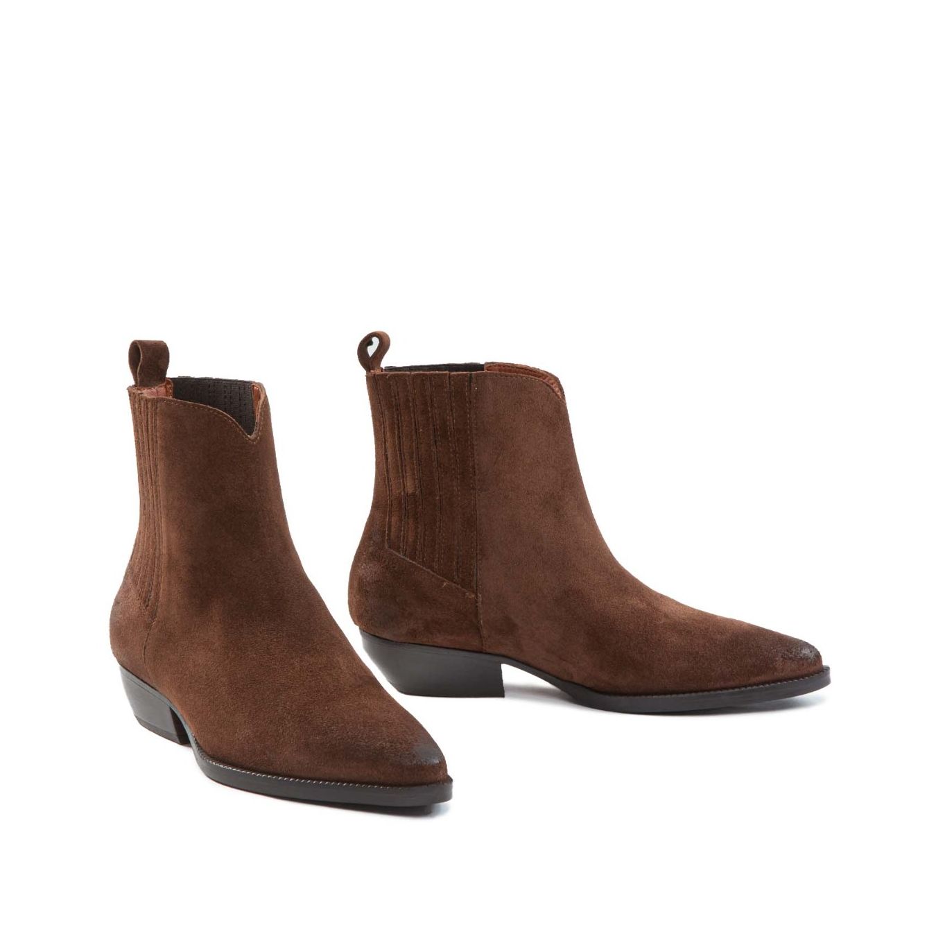 texano beatles in camoscio marrone  lato