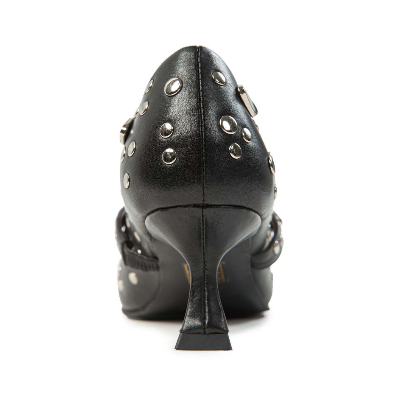 decollete borchie tacco rocchetto nero  dietro