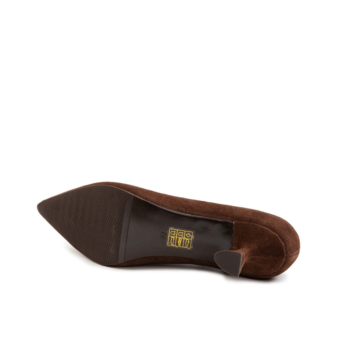 decollete SCOLLO V in camoscio marrone suola