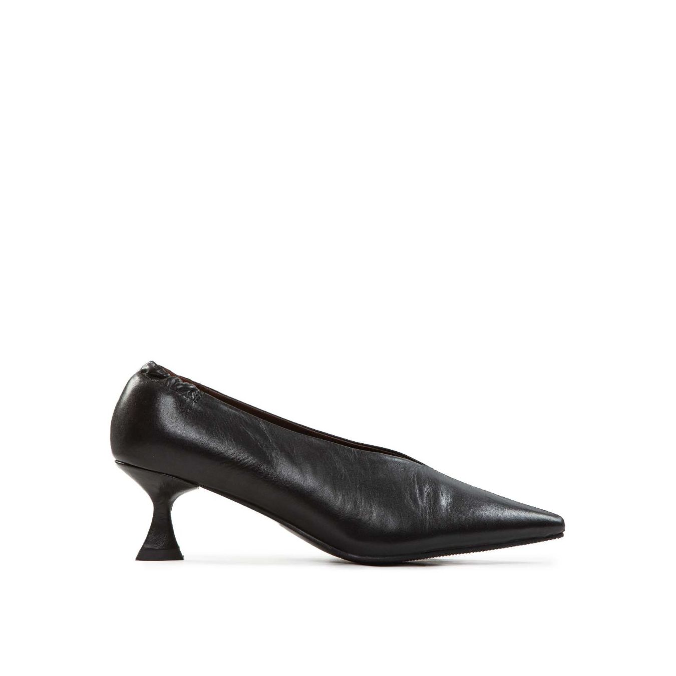 decollete scollo v pelle nera 
