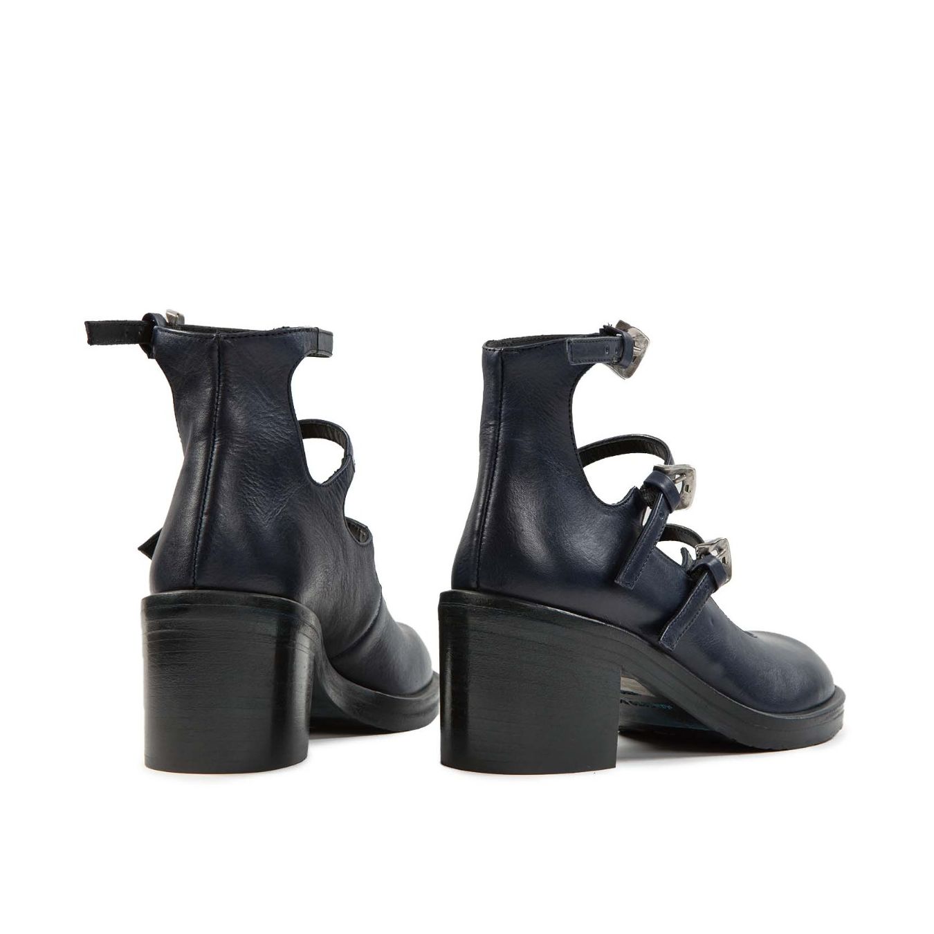 dolani bebe con fibbie in pelle blu  dietro