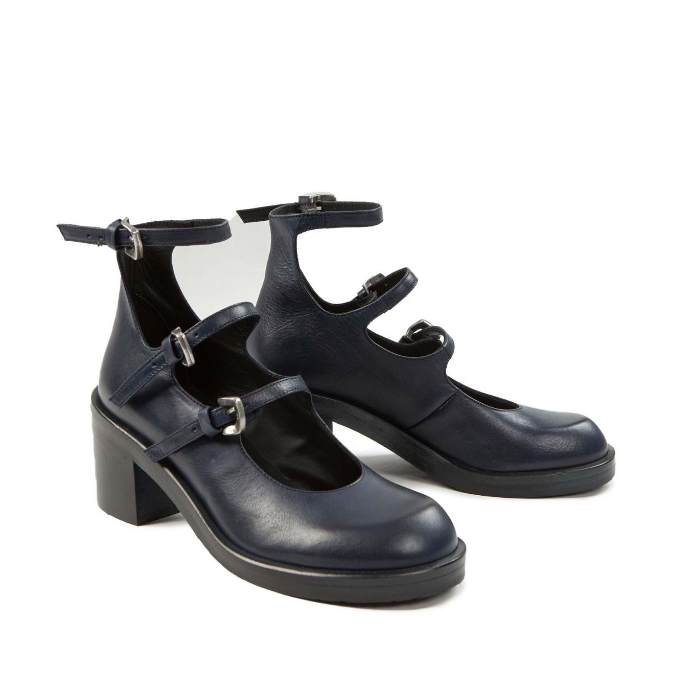 ernesto dolani bebe con fibbie in pelle blu 