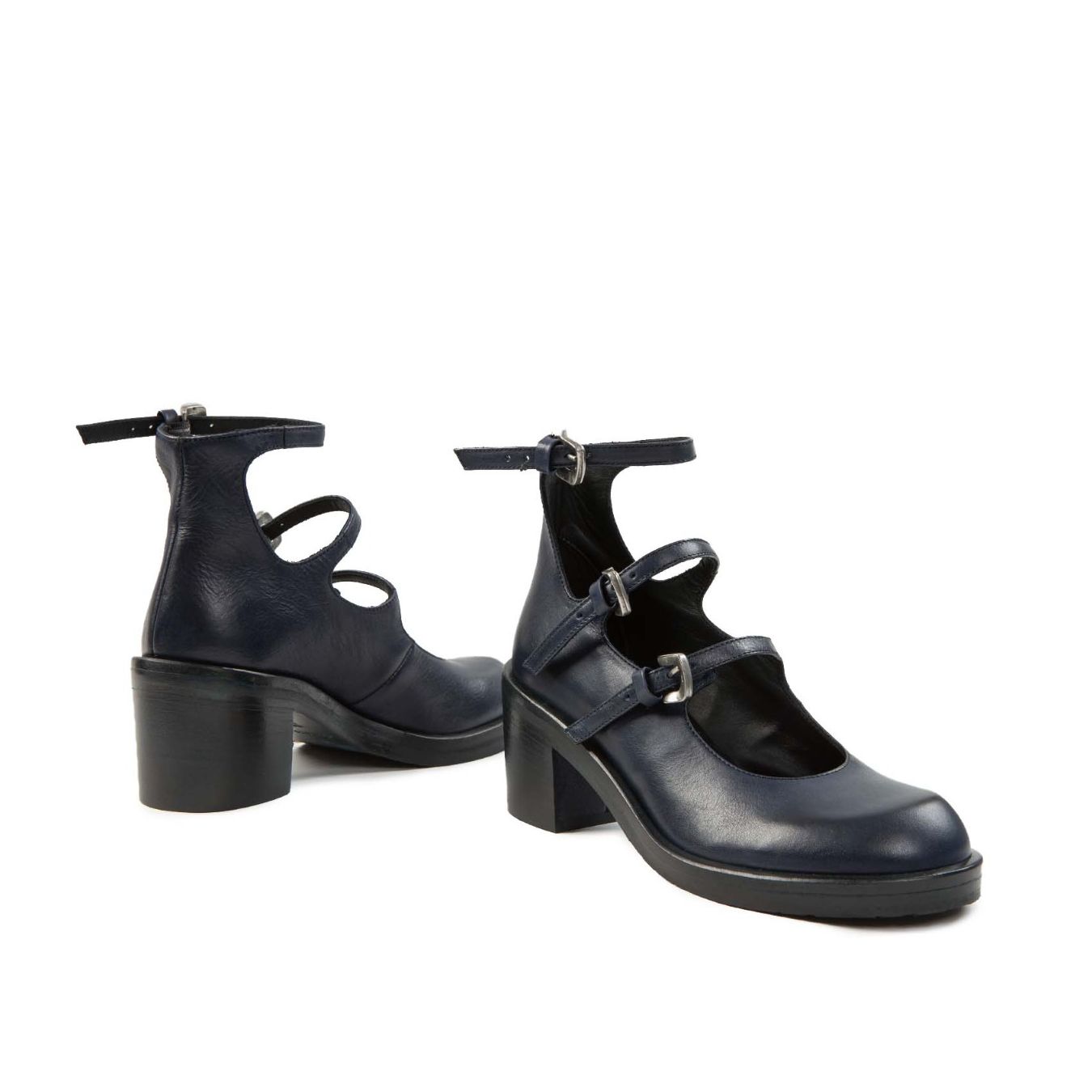 dolani bebe con fibbie in pelle blu 