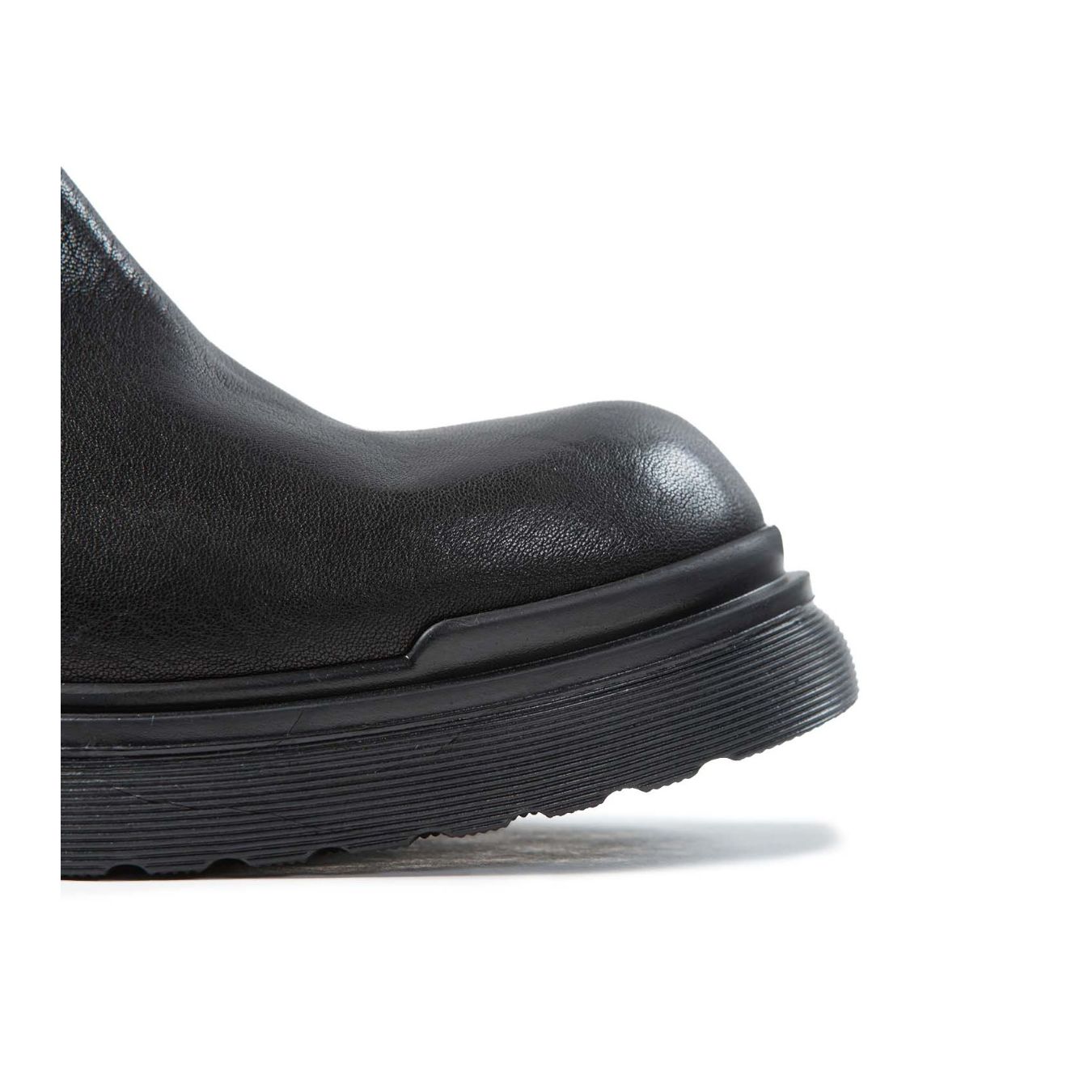 ernesto dolani biker asimmetrico in pelle nera lato