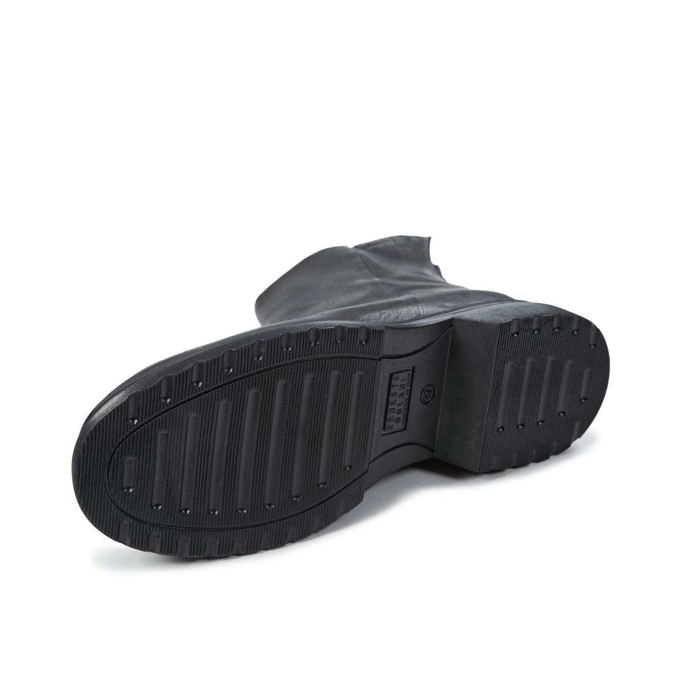 dolani biker asimmetrico in pelle nera suola