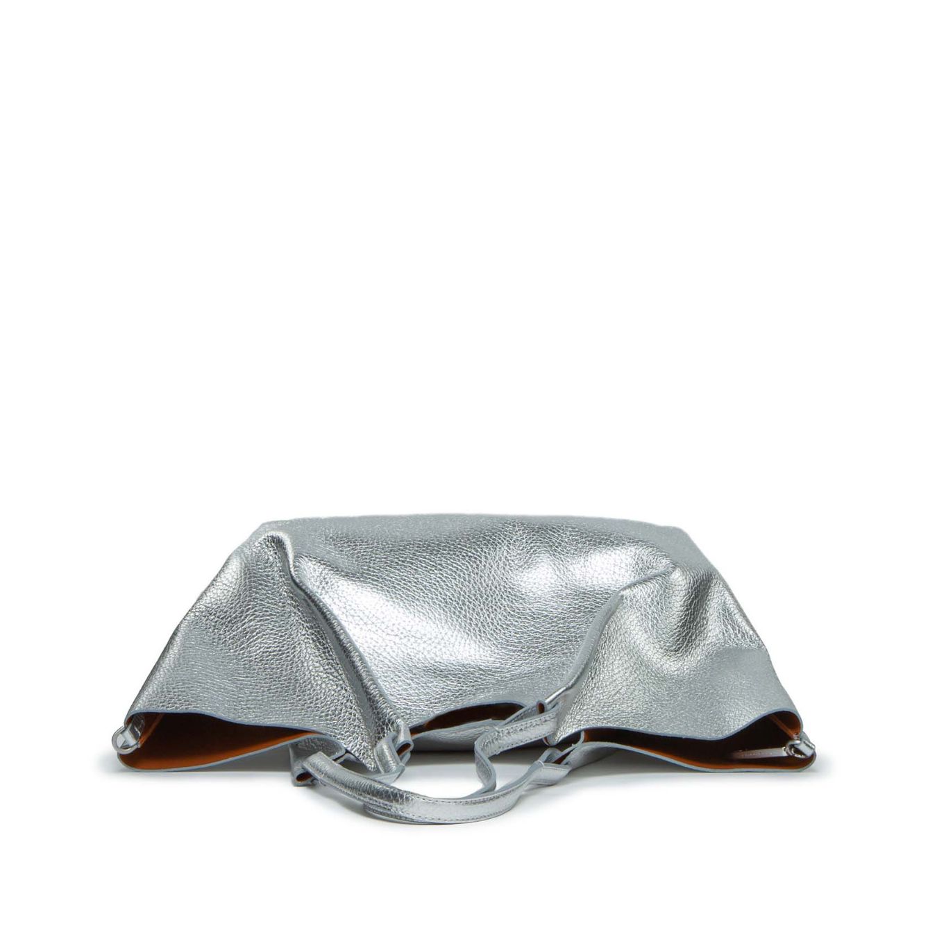 shopper DUA large in pelle argento 