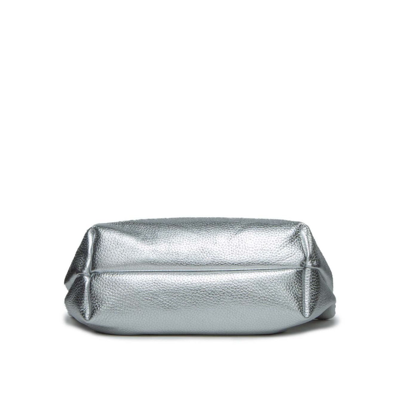 shopper DUA large in pelle argento 