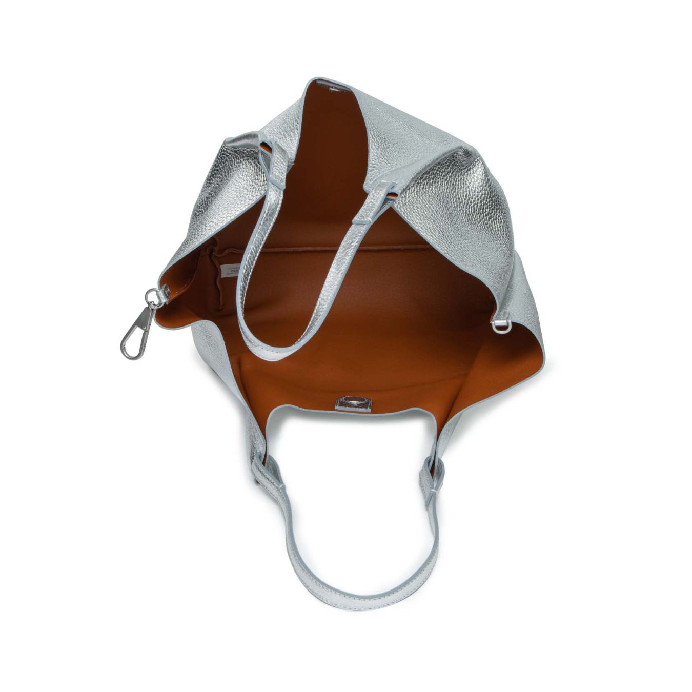 shopper DUA large in pelle argento 