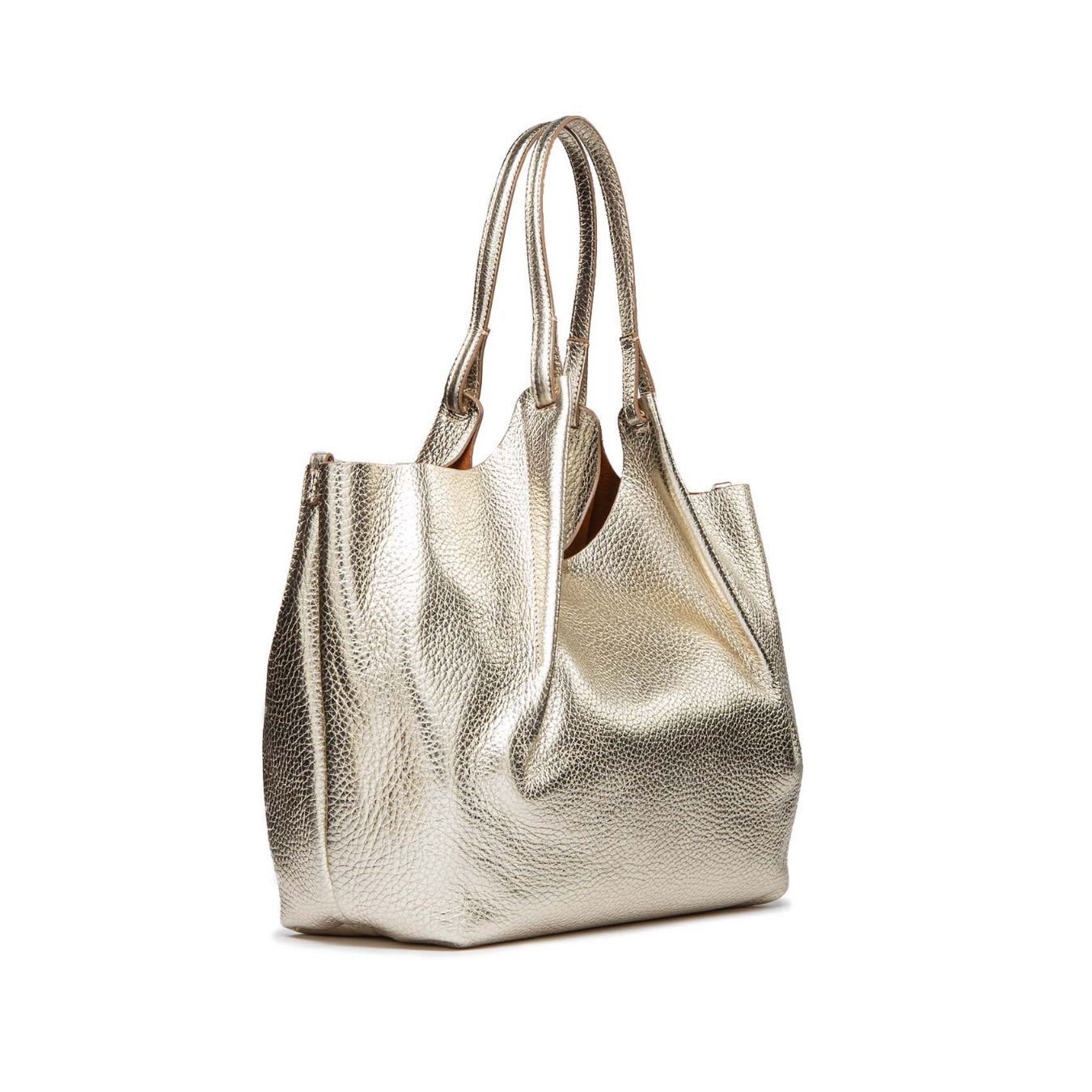 shopper DUA large in pelle light gold
