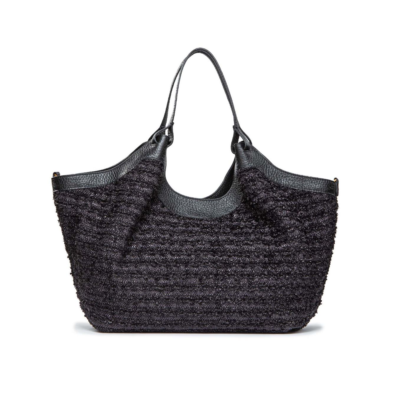 shopper DUA large in paglia nera 