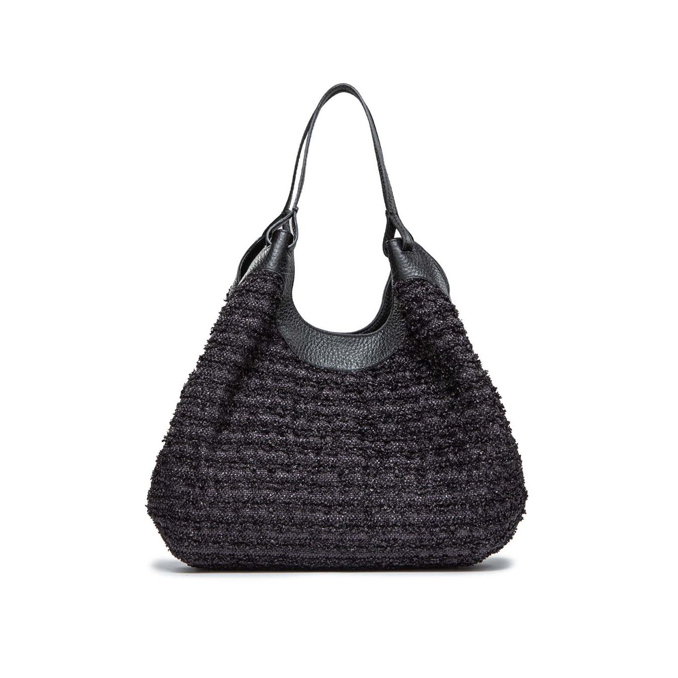 borsa DUA large in paglia nera 