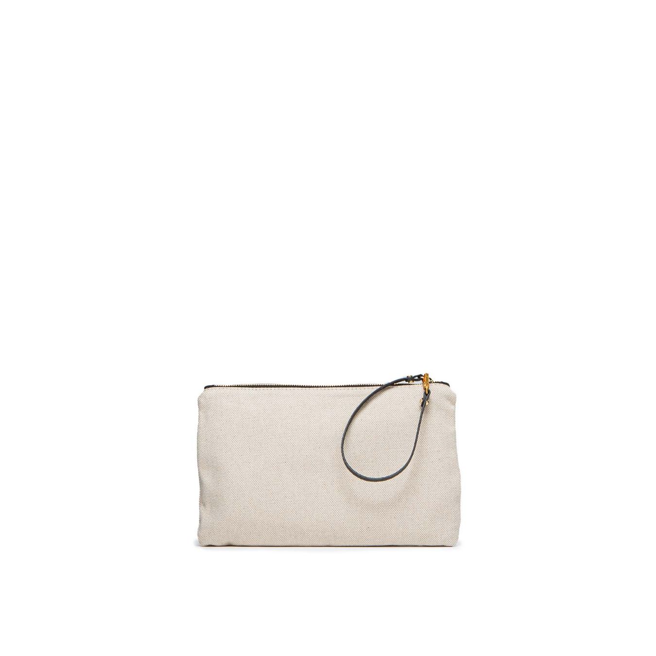 clutch all'interno della shopper DUA large in paglia nera 