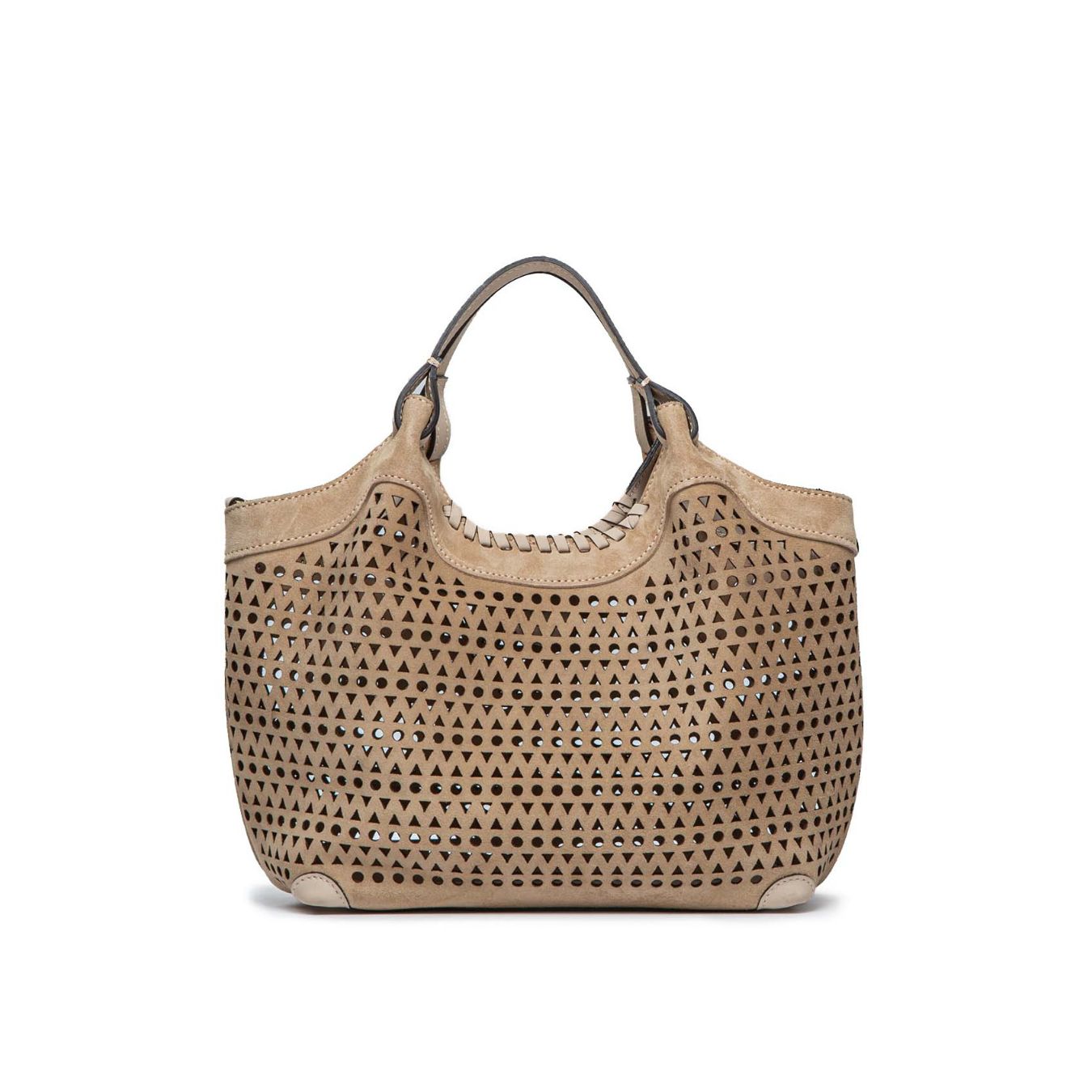 shopper DUA media in camoscio forato sughero