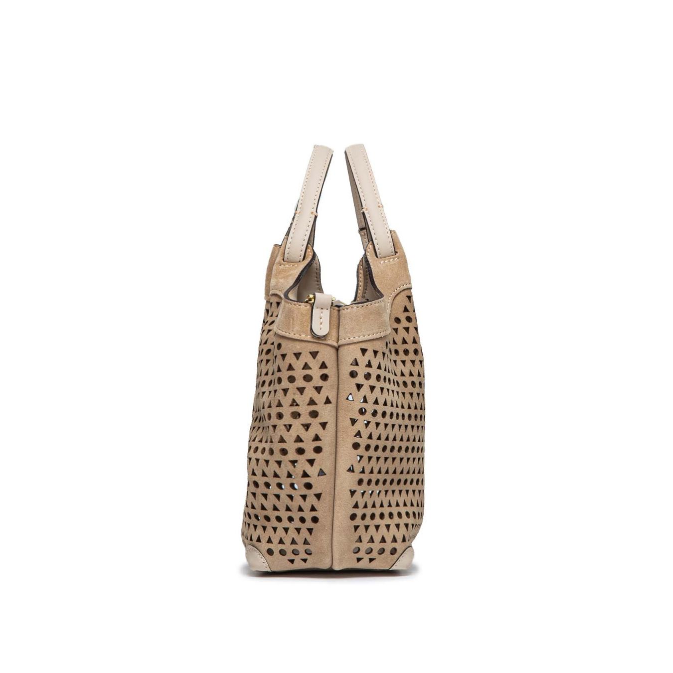 shopper DUA media in camoscio forato sughero