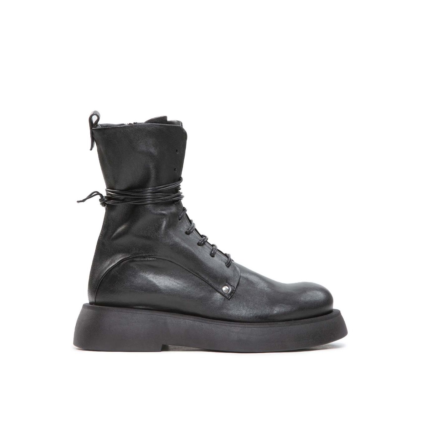 ernesto dolani anfibi platform in pelle nera 
