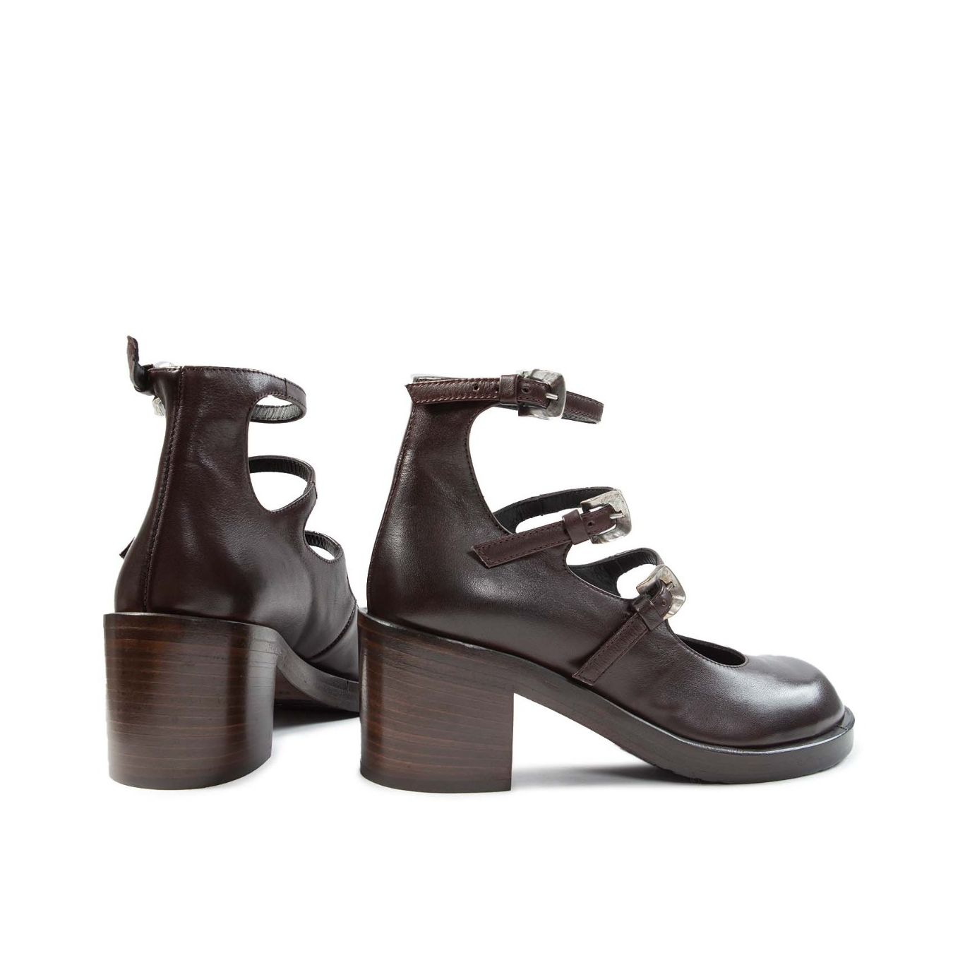 ernesto dolani bebe con fibbie in pelle amaranto lato