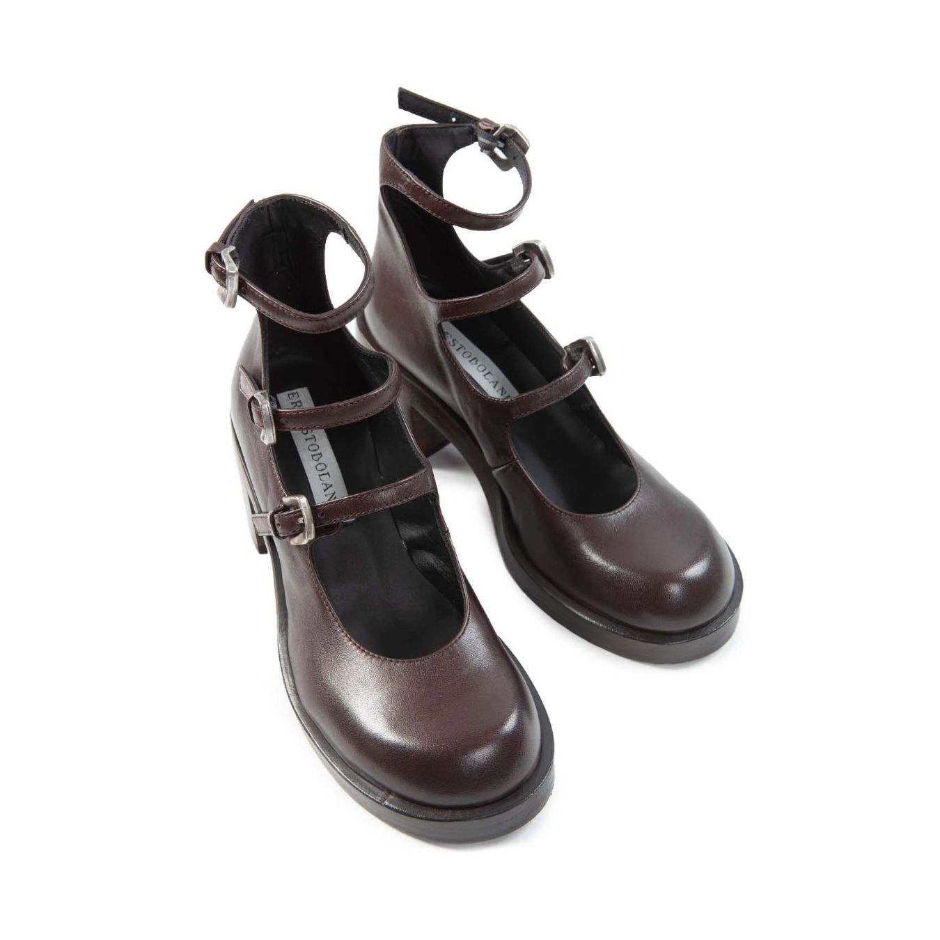 dolani bebe con fibbie in pelle amaranto 