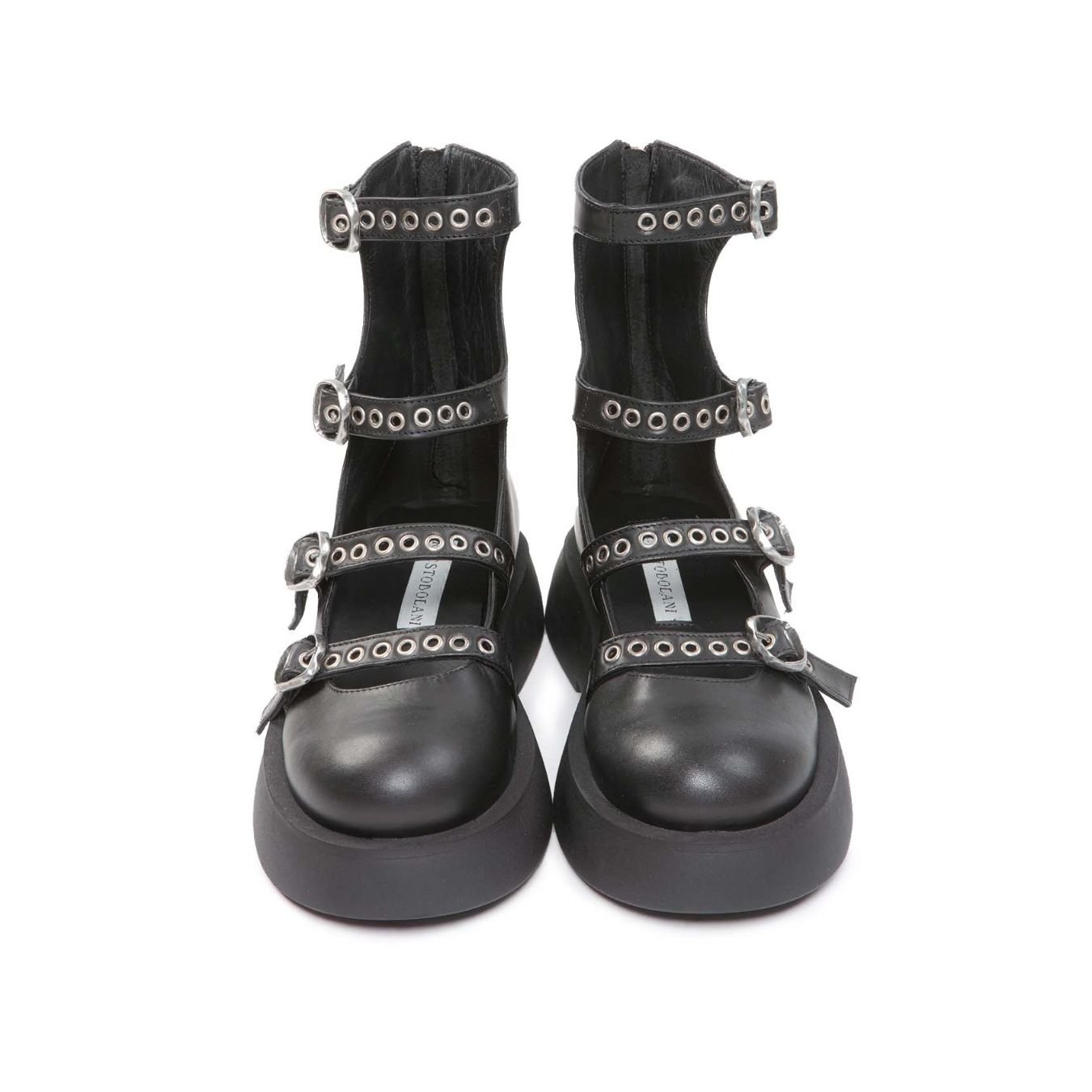 ernesto dolani bebe con fibbie in pelle nera davanti