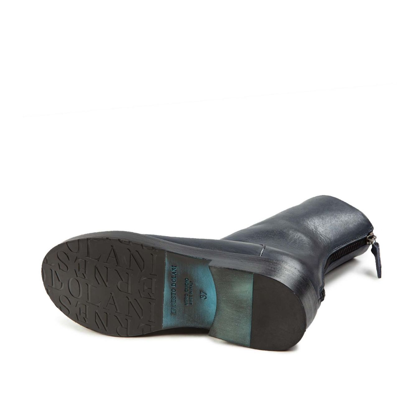 ernesto dolani biker con ghetta in pelle blu suola