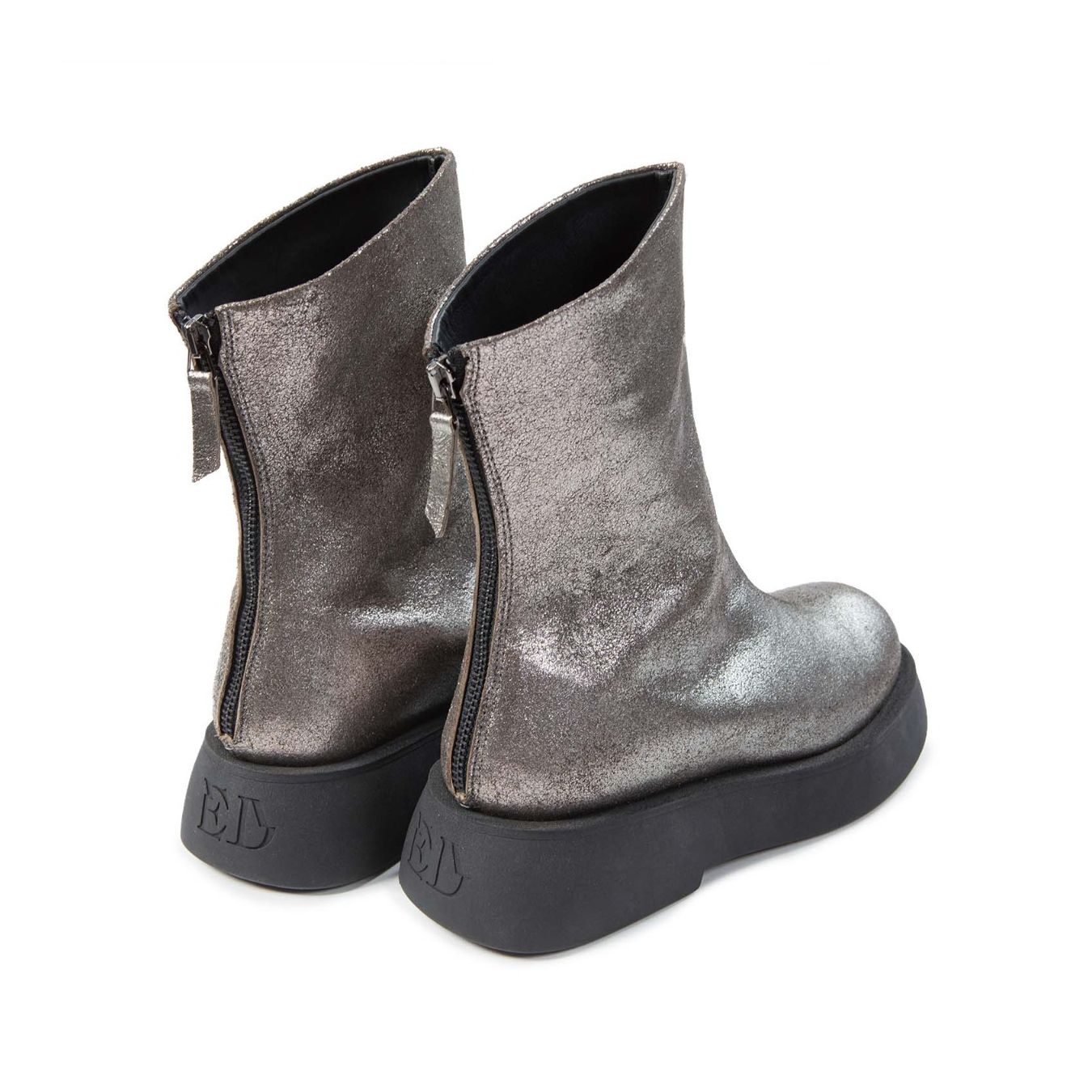 dolani biker in pelle grigio asfalto  zip