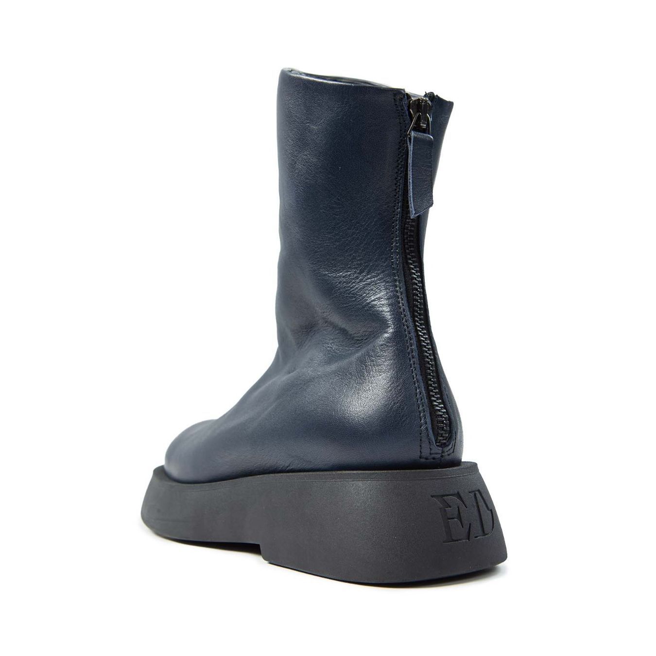 dolani biker platform in pelle blu cerniera