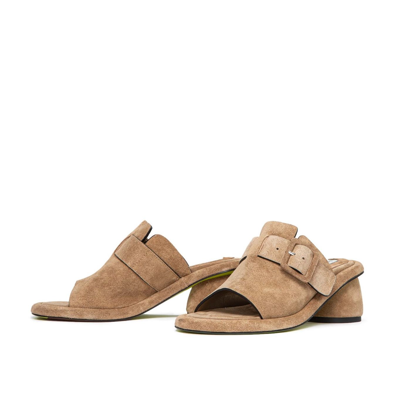 sabot con fibbia in camoscio beige ernesto dolani lato