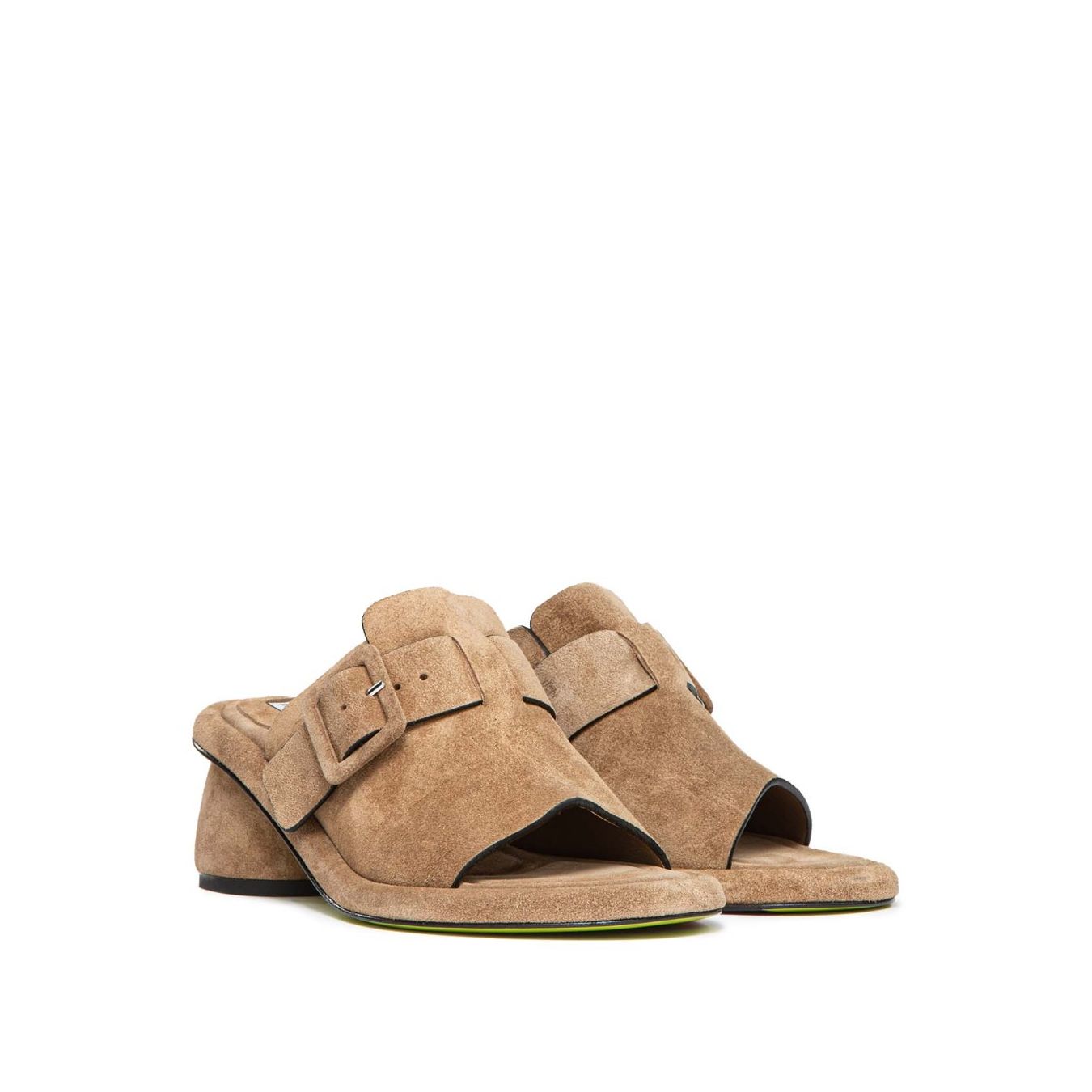 sabot con fibbia in camoscio beige ernesto dolani punta aperta