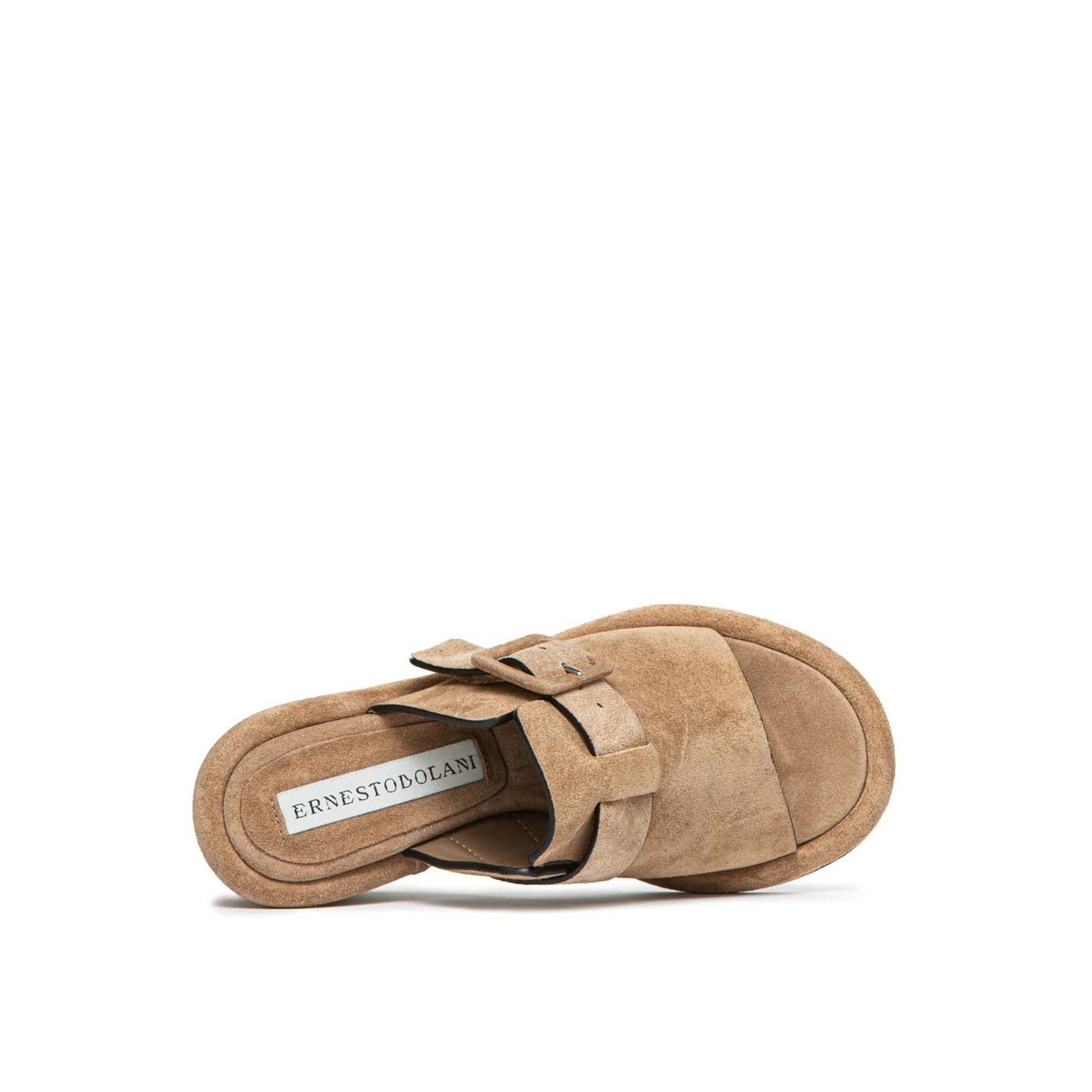 sabot con fibbia in camoscio beige ernesto dolani sopra
