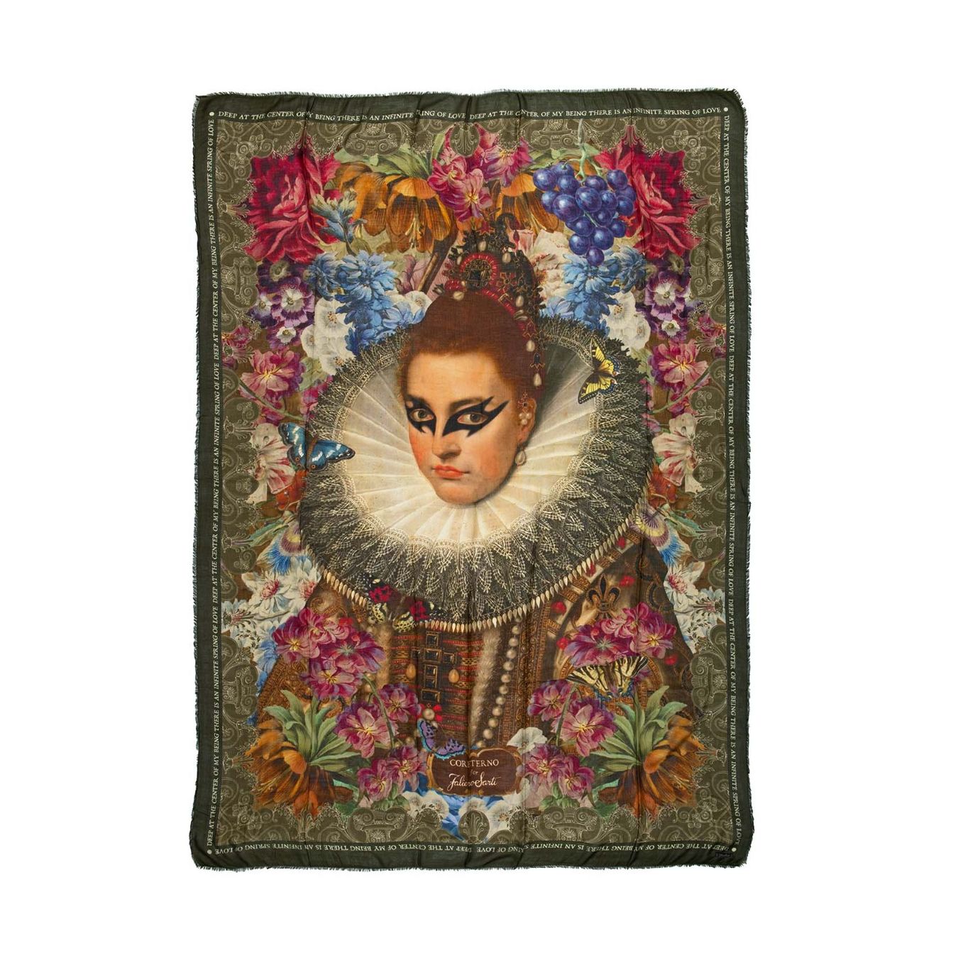 dettaglio viso stilizzato sciarpa faliero sarti