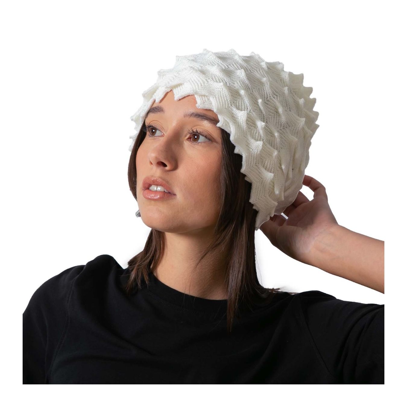 fascia EGG lana bianca  lato