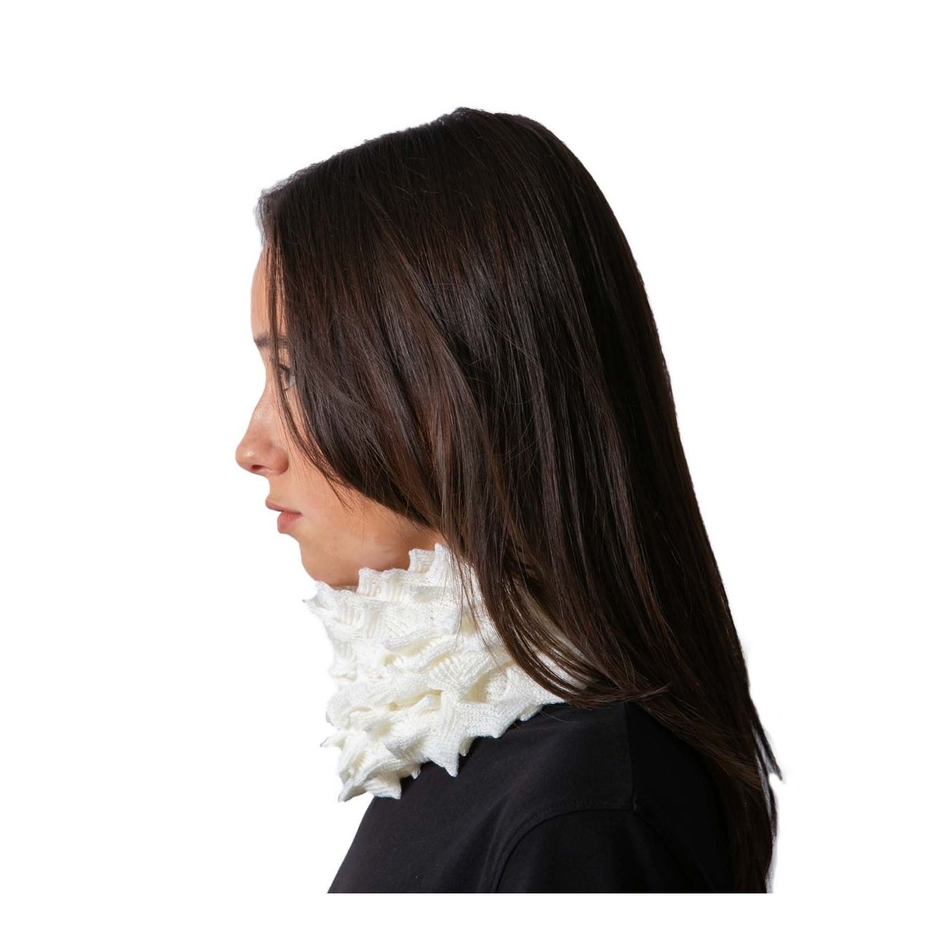 fascia EGG lana bianca  collo lato