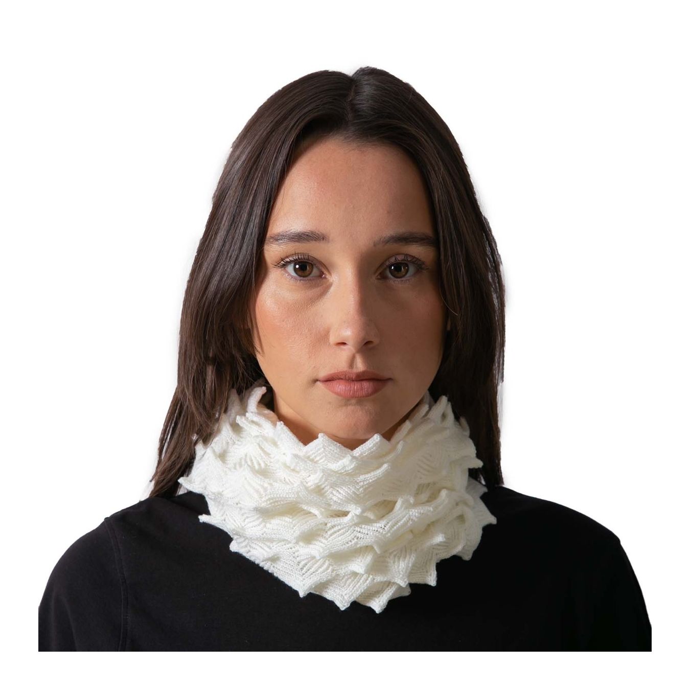 fascia EGG lana bianca  collo davanti