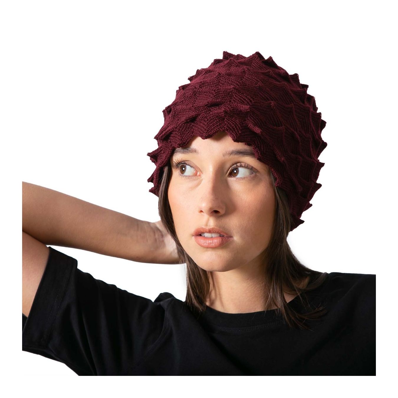 fascia EGG in lana bordeaux davanti