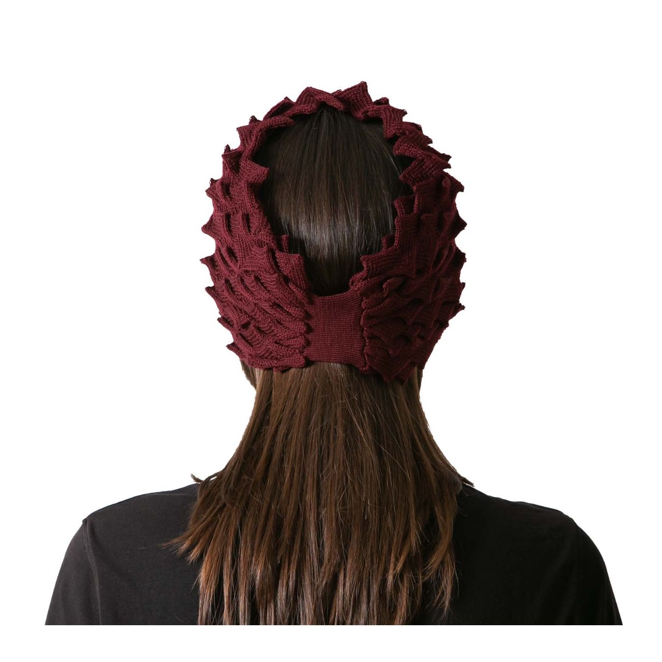 fascia EGG in lana bordeaux dietro