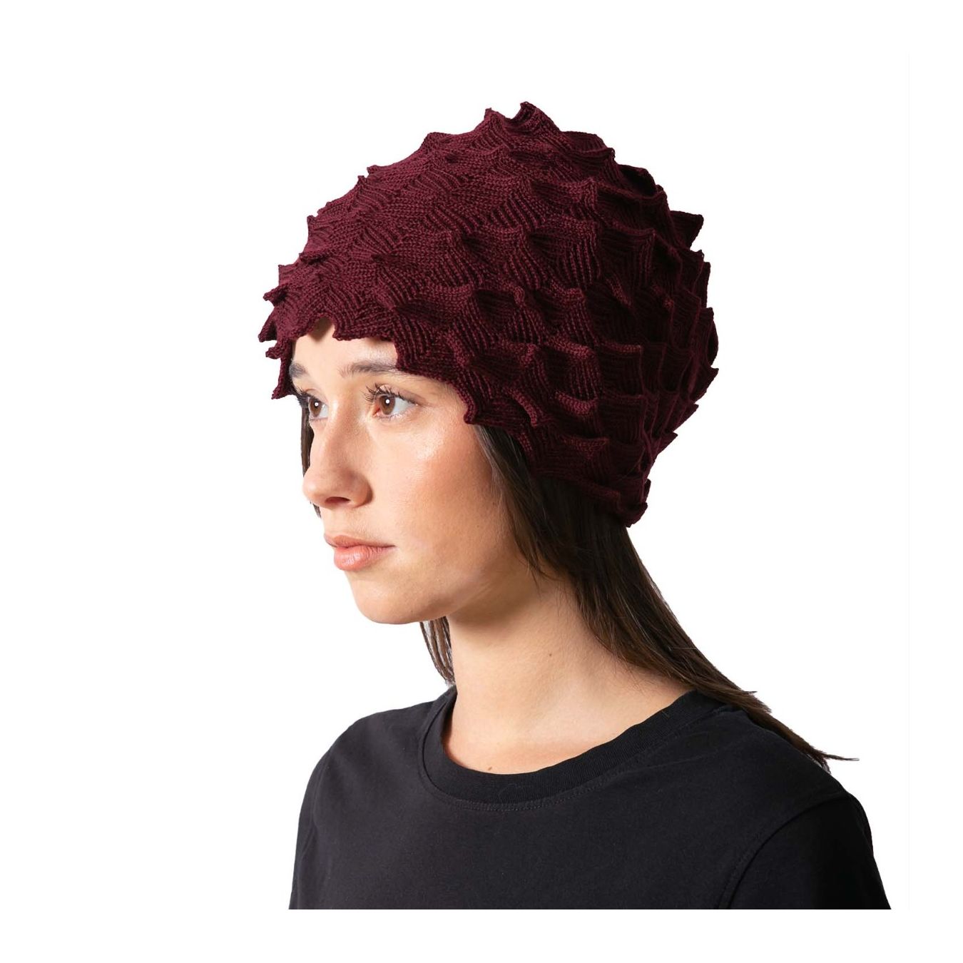 fascia EGG in lana bordeaux lato