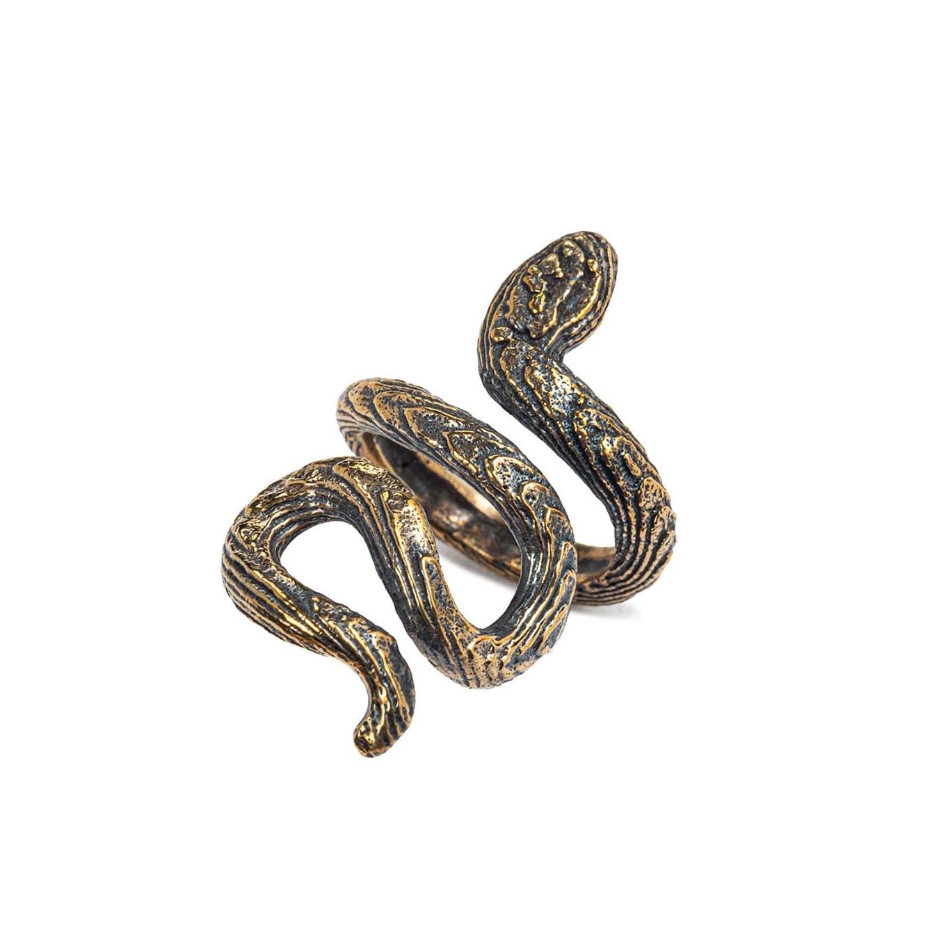glauco cambi anello serpente in metallo