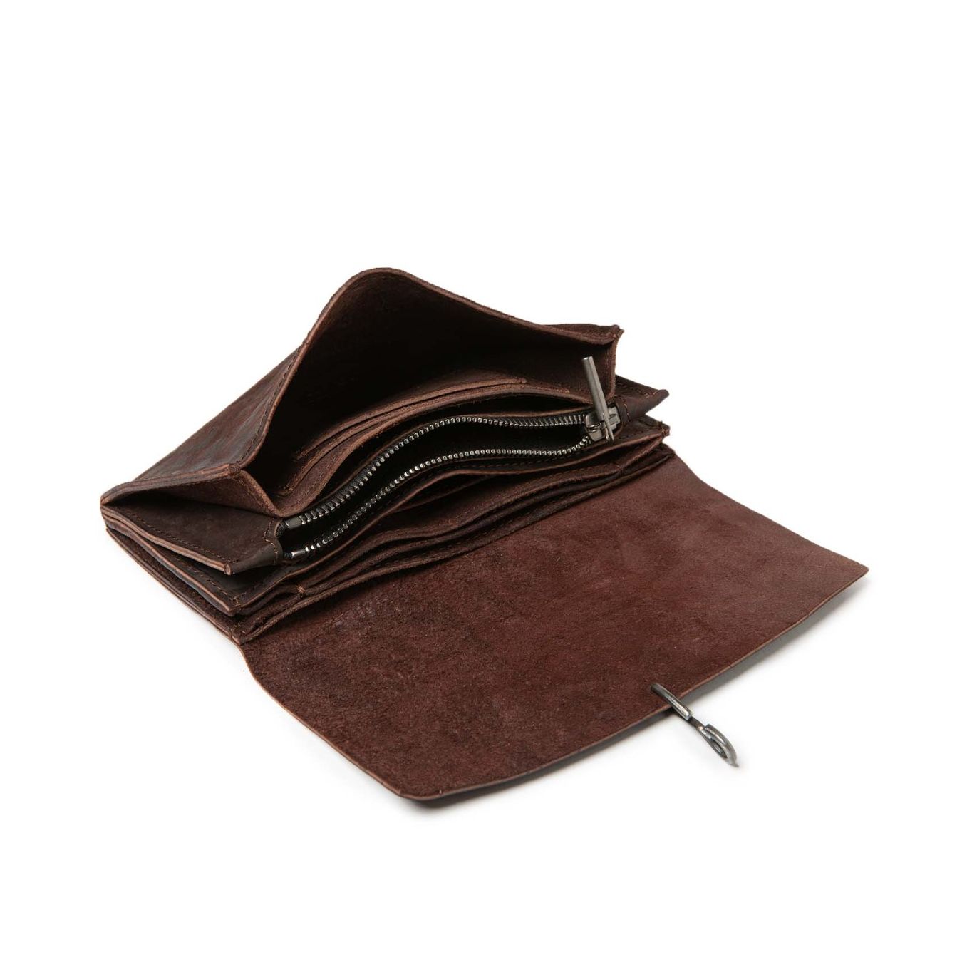 portafogli SOFFIETTO marrone aperto