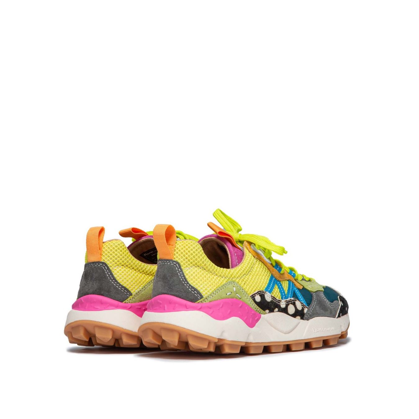 flower mountain sneakers LENZAN con lacci fluo dietro