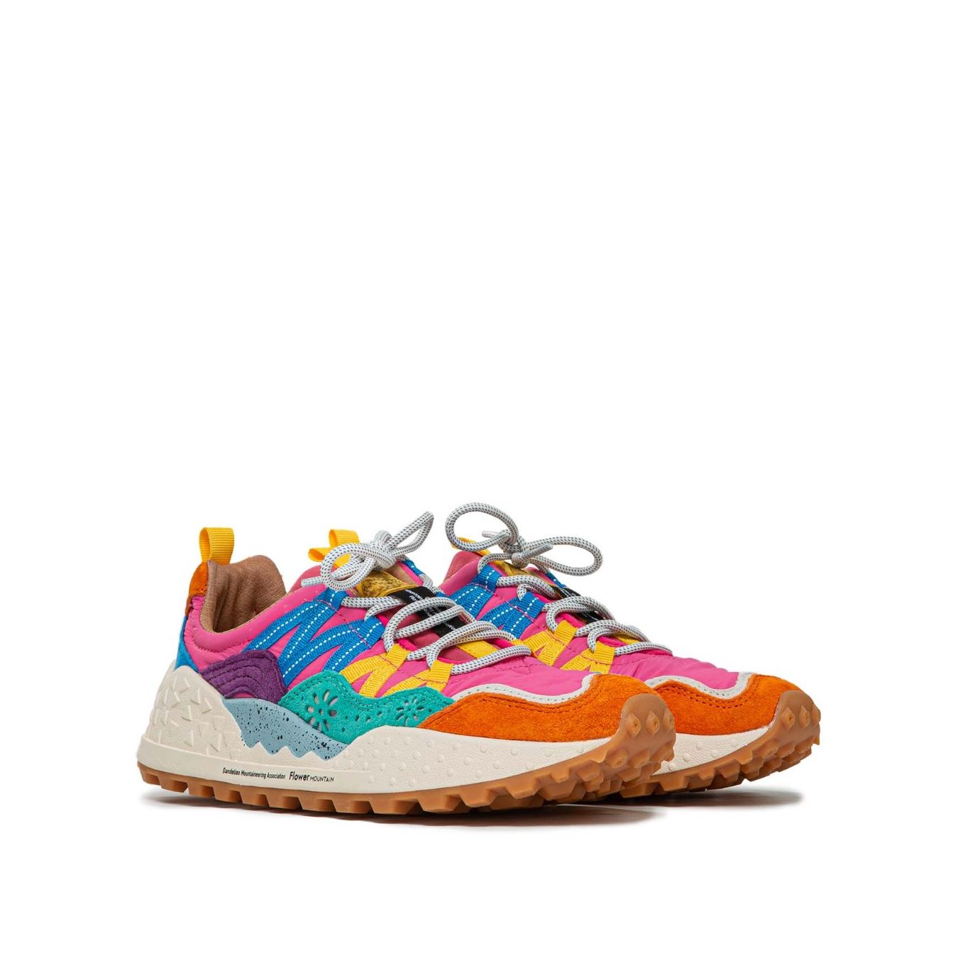 flower mountain sneakers washi arancio verde 