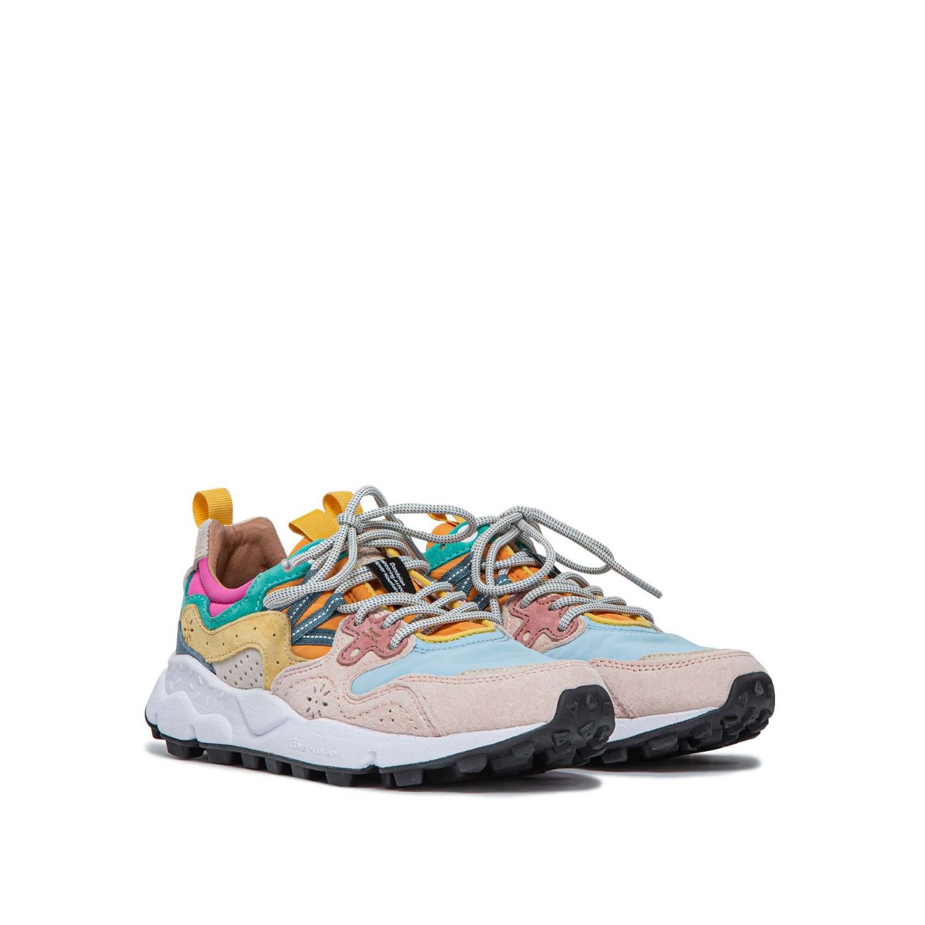 sneakers YAMANO in tessuto e camoscio multicolore lacci