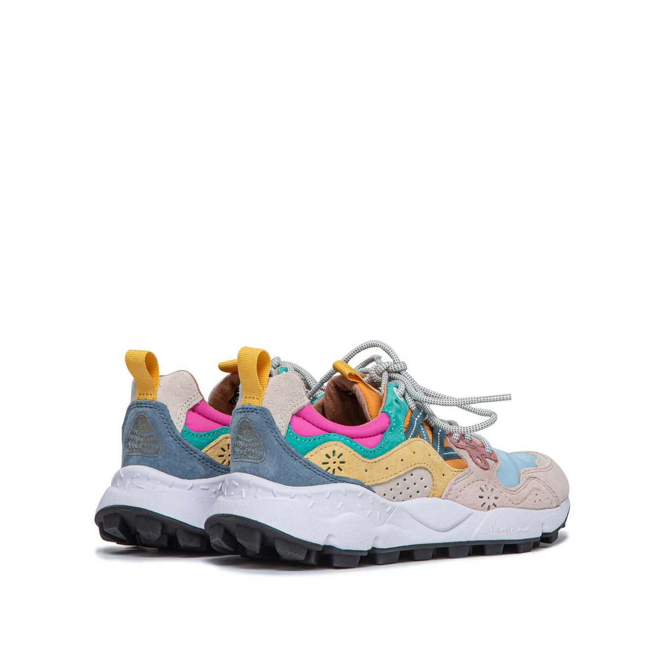 sneakers YAMANO in tessuto e camoscio multicolore dietro