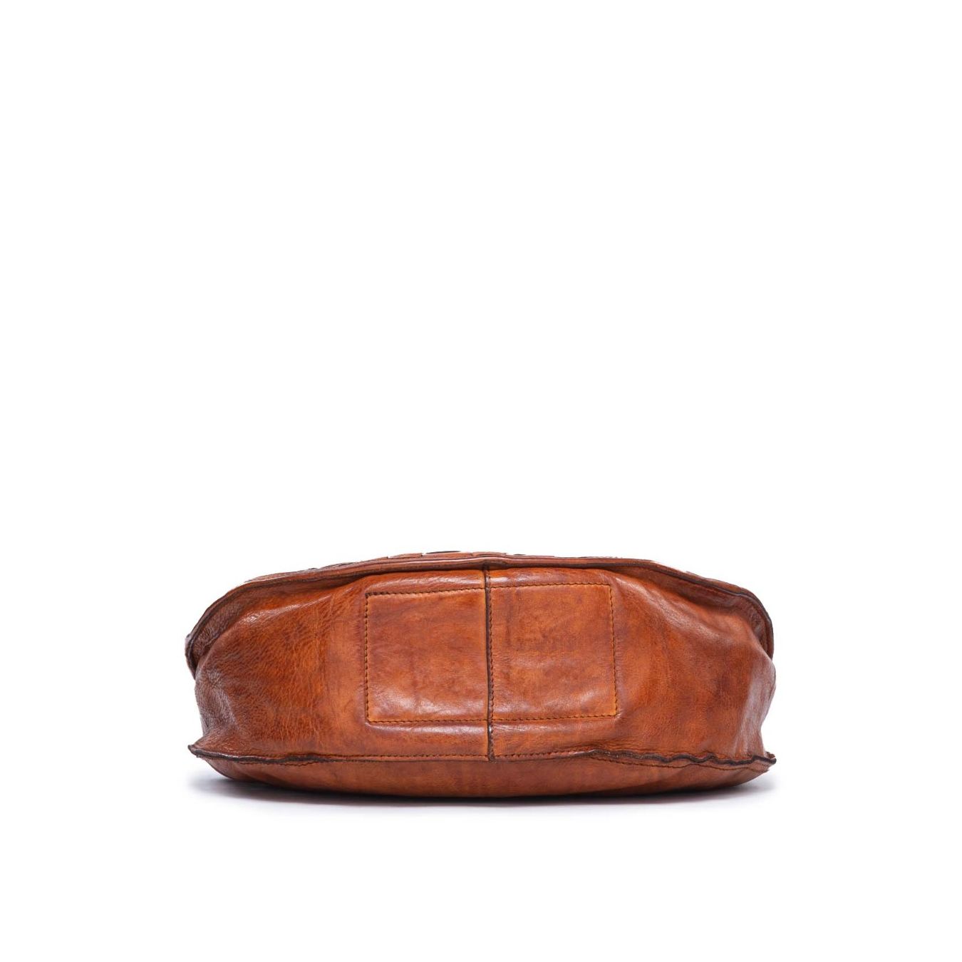 fondo borsa a tracolla tonda in pelle intrecciata