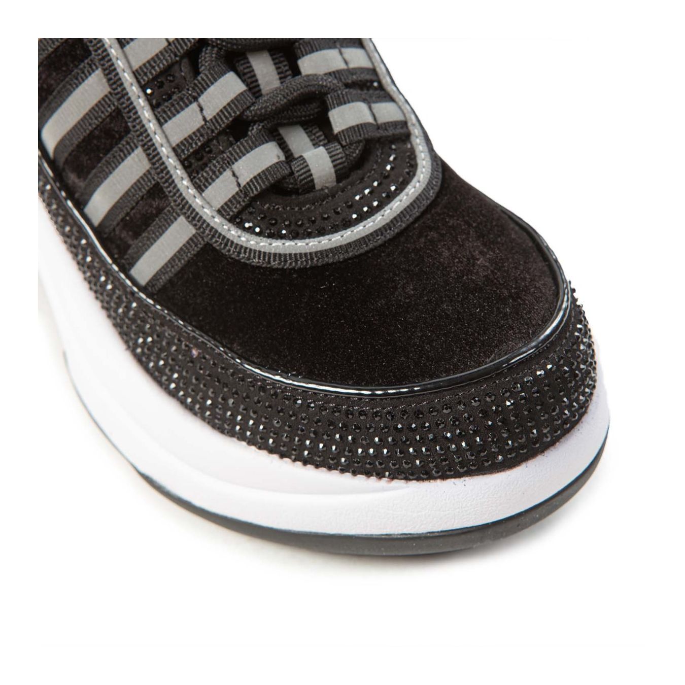 sneakers UP STRASS nera  punta