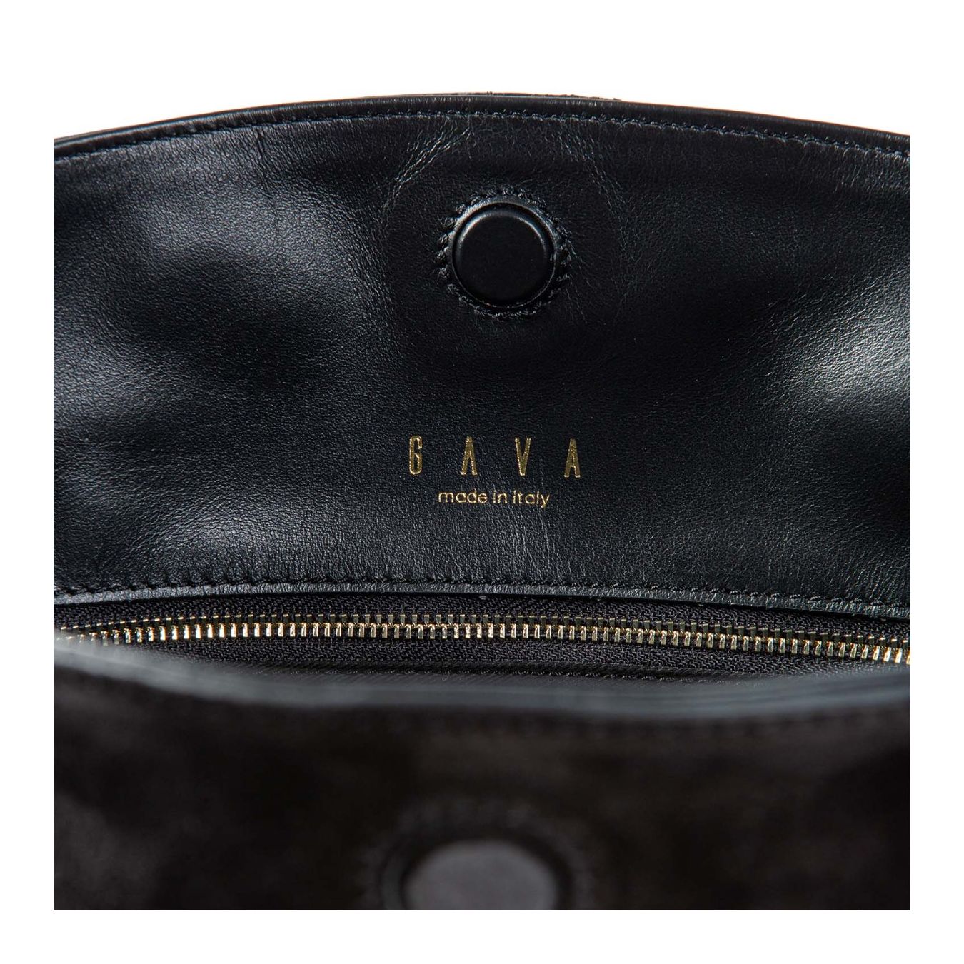 gava monospalla OPHELIA in camoscio nero logo interno