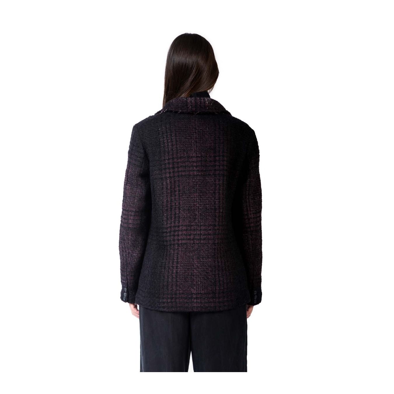 avant toi giacca principe di galles in lana bordeaux dietro